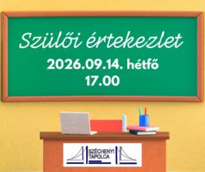 Szülői értekezlet 2026.09.14